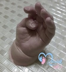 3 boyutlu bebek el izi heykeli seti Ten rengi