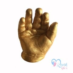 3 boyutlu bebek el izi heykeli seti Altın rengi
