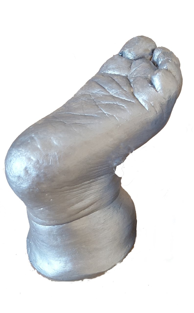 3 boyutlu bebek ayak izi heykeli seti Gümüş rengi