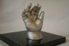 3 boyutlu çocuk el izi heykeli seti Gümüş rengi