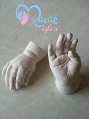 3 boyutlu bebek 2 adet el izi heykeli seti