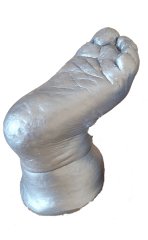 3 boyutlu bebek 2 adet ayak izi heykeli seti Gümüş rengi