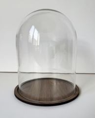 Ahşap stand'lı dekoratif cam fanus ( 15x20 cm )