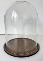 Ahşap stand'lı dekoratif cam fanus ( 15x20 cm )