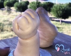 3 boyutlu bebek el ve ayak izi heykeli seti Ten rengi