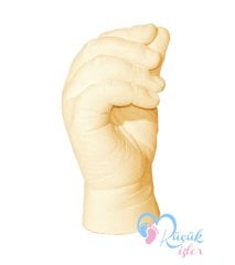 3 boyutlu çocuk el izi heykeli seti Ten rengi