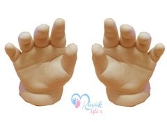 3 boyutlu bebek 2 adet el izi heykeli seti Ten rengi