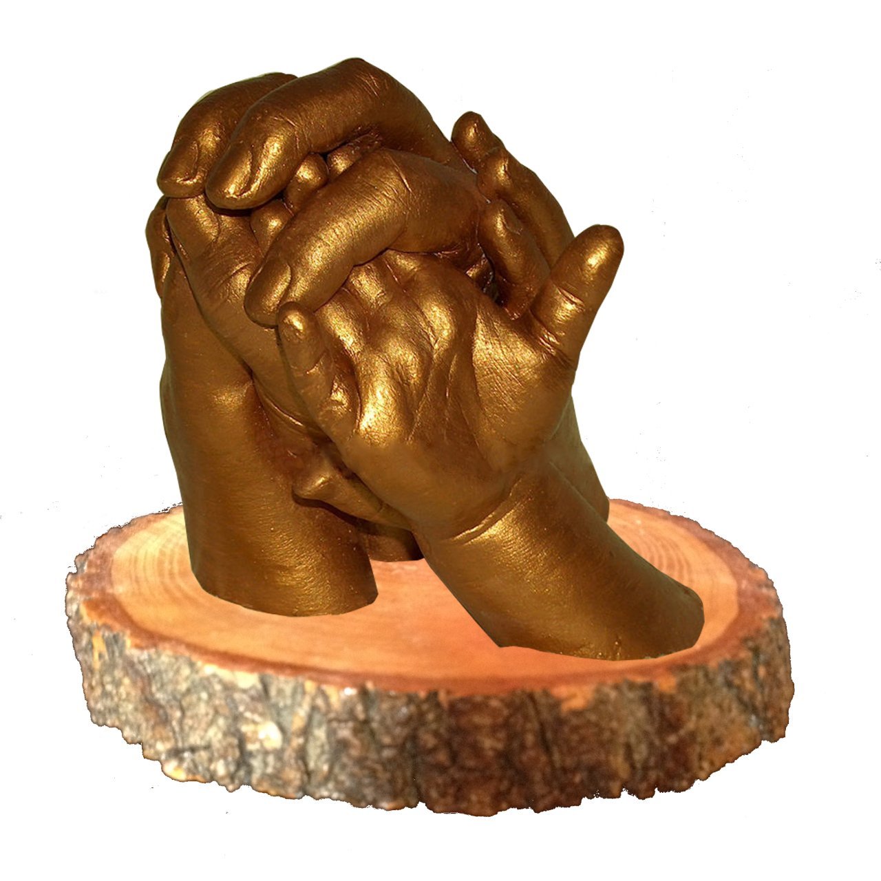 Ahşap stand'lı Bütün Aile seti Altın rengi