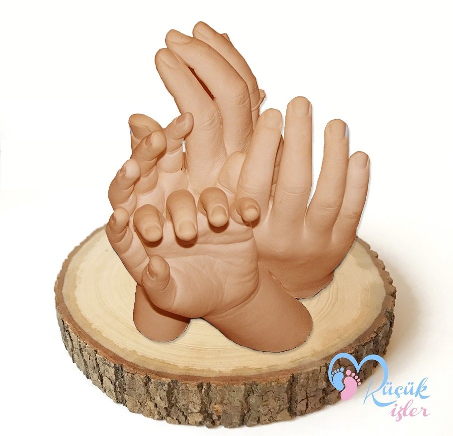 Ahşap stand'lı Bütün Aile seti Ten rengi