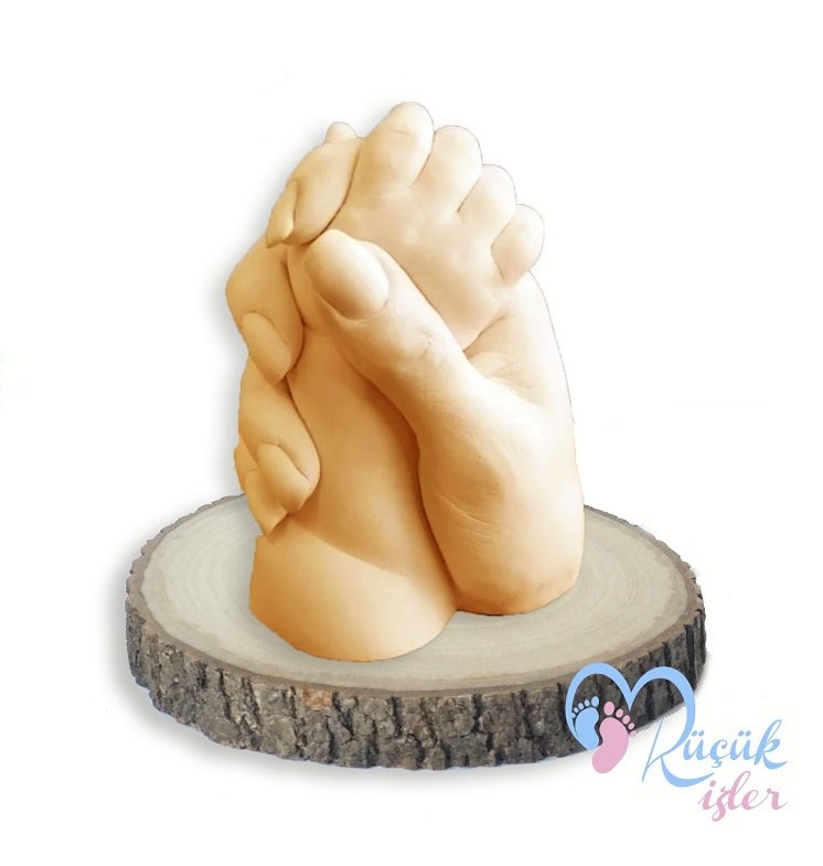 Ahşap stand'lı Anne-çocuk seti Ten rengi