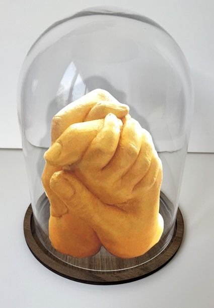 Cam fanuslu Anne-çocuk seti Altın rengi