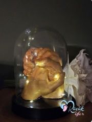 Cam fanuslu Sevgiliye seti Altın rengi