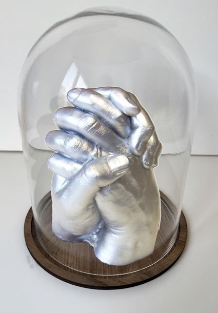 Cam fanuslu Sevgiliye seti Gümüş rengi